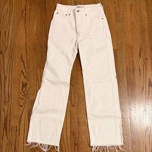 Abercrombie & Fitch White Straight Leg Jeans
